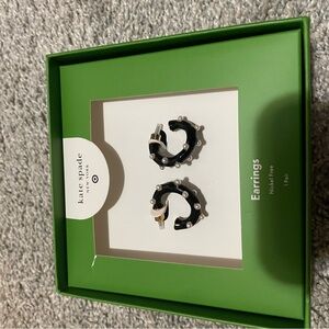 Kate Spade Black and Silver Hoop Earrings